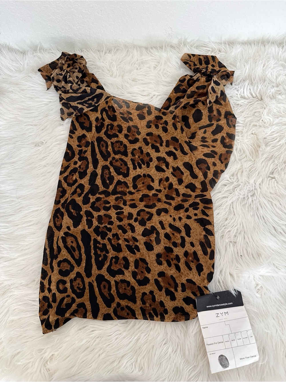 Leopard Print Ruffle-Strap Camisole in Brown